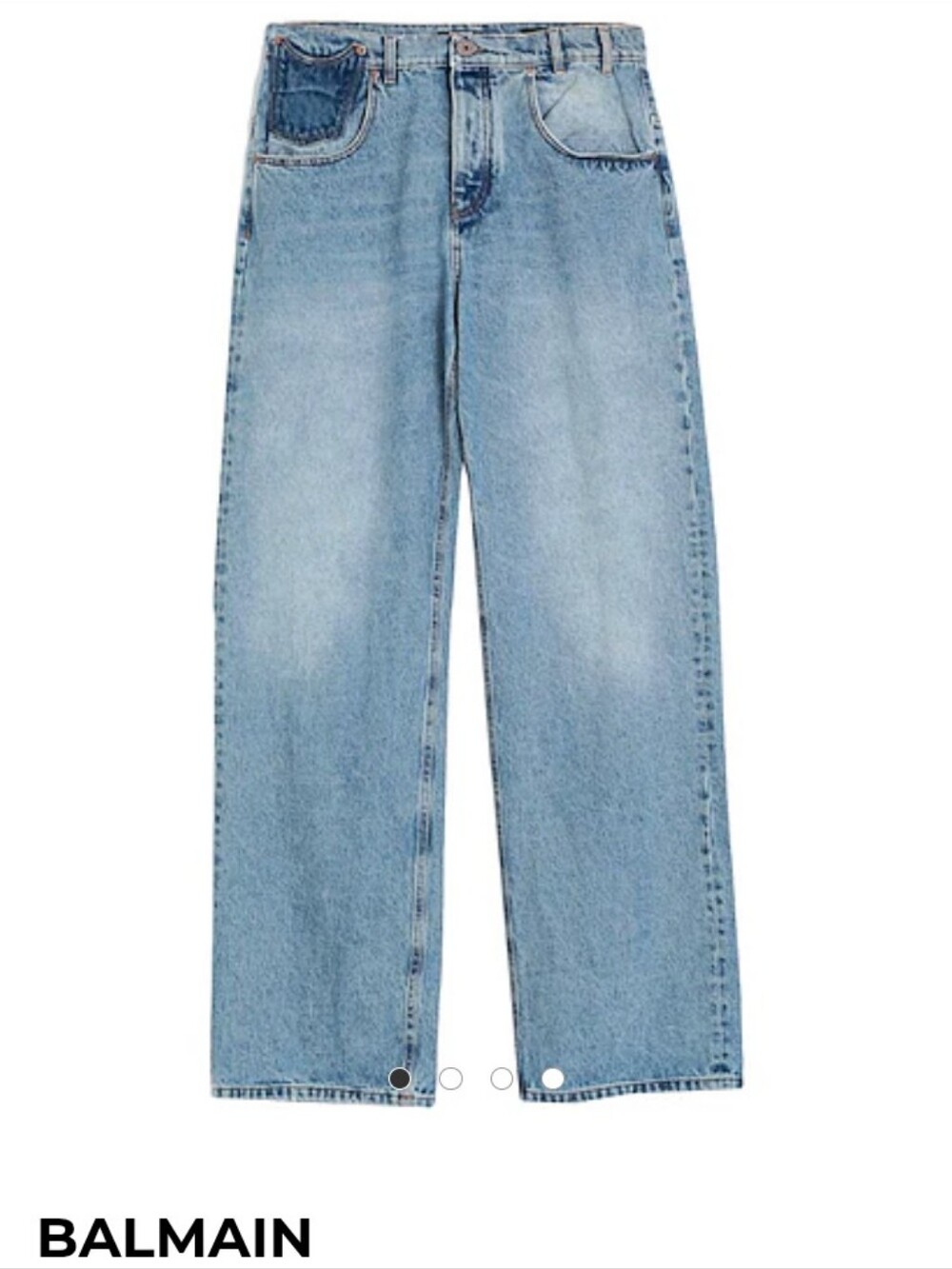 Balmain Light Blue Straight Leg Jeans. (Unisex)